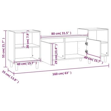 Stylish Brown Oak TV Cabinet - 160x35x55 cm | Hipo Market