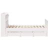 Bookcase Bed without Mattress - White Solid Pine 150x200 cm King