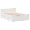 Bookcase Bed without Mattress - White Solid Pine 150x200 cm King