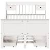 Bookcase Bed without Mattress - Solid Pine Wood - White 120x200 cm