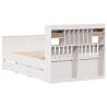 Bookcase Bed without Mattress - Solid Pine Wood - White 120x200 cm