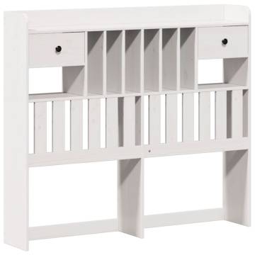 Bookcase Bed without Mattress - Solid Pine Wood - White 120x200 cm