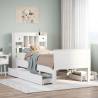  Bookcase Bed without Mattress White 90x200 cm Solid Wood Pine Colour white Size 90 x 200 cm 