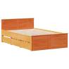 Bookcase Bed without Mattress - Solid Pine Wax Brown 135x190 cm