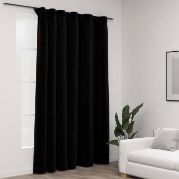 Linen-Look Blackout Curtains - Black 290x245 cm | HiPo Market