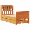 Bookcase Bed without Mattress - Solid Pine Wax Brown 90x190 cm