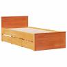 Bookcase Bed without Mattress - Solid Pine Wax Brown 90x190 cm