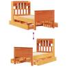 Bookcase Bed without Mattress - Solid Pine Wax Brown 90x190 cm