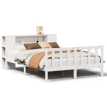 Bookcase Bed without Mattress White 160x200 cm Solid Pine