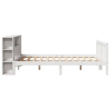 Bookcase Bed without Mattress White 160x200 cm Solid Pine