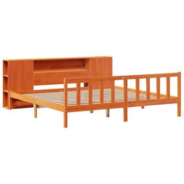 Bookcase Bed without Mattress - Wax Brown 180x200 cm Super King