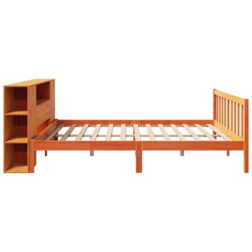 Bookcase Bed without Mattress - Wax Brown 180x200 cm Super King