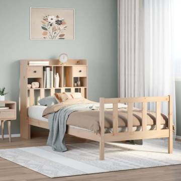 Bookcase Bed Small Single 75x190 cm Solid Pine - Hipomarket