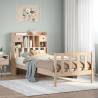  Bookcase Bed without Mattress 75x190 cm Small Single Solid Wood Pine Colour natural Size 75 x 190 cm 