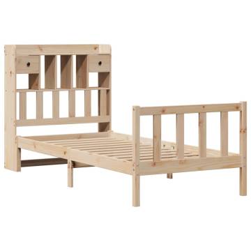 Bookcase Bed Small Single 75x190 cm Solid Pine - Hipomarket