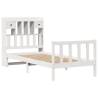 Bookcase Bed Without Mattress - White Solid Wood Pine 90x200 cm