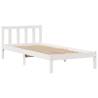 Bookcase Bed Without Mattress - White Solid Wood Pine 90x200 cm