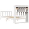 Bookcase Bed Without Mattress - White Solid Wood Pine 90x200 cm