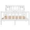 Bookcase Bed without Mattress - White Solid Pine 140x200 cm