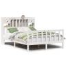 Bookcase Bed without Mattress White 150x200 cm King - Hipo Market