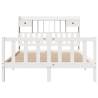 Bookcase Bed without Mattress White 150x200 cm King - Hipo Market