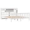 Bookcase Bed without Mattress - White 180x200 cm Super King