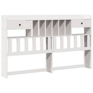 Bookcase Bed without Mattress - White 180x200 cm Super King