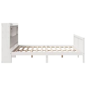 Bookcase Bed without Mattress - White 180x200 cm Super King