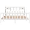 Bookcase Bed without Mattress - Solid Pine 200x200 cm White