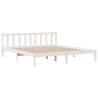 Bookcase Bed without Mattress - Solid Pine 200x200 cm White