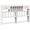 Bookcase Bed without Mattress - Solid Pine 200x200 cm White