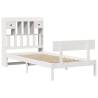 Bookcase Bed without Mattress - Solid Pine, White 90x190 cm