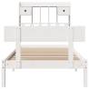 Bookcase Bed without Mattress - Solid Pine, White 90x190 cm