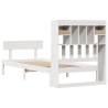 Bookcase Bed without Mattress - Solid Pine, White 90x190 cm