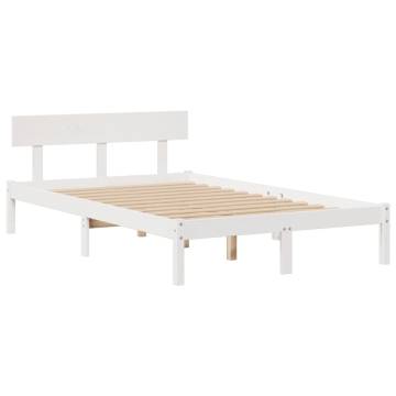 Bookcase Bed without Mattress - Solid Pine White 120x190 cm