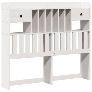 Bookcase Bed without Mattress - Solid Pine White 120x190 cm