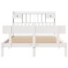 Bookcase Bed without Mattress - White Solid Wood Pine 140x200 cm