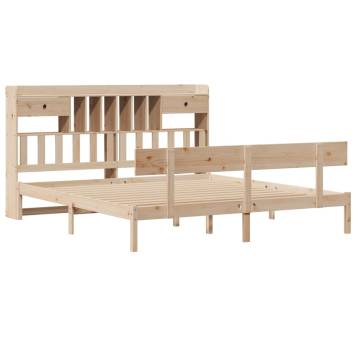 Super King Bookcase Bed 180x200 cm - Solid Pine Wood | Hipo Market