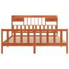 Bookcase Bed in Wax Brown - Solid Pine, 200x200 cm | HipoMarket