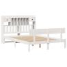 Bookcase Bed without Mattress - White King Solid Wood Pine 150x200 cm