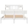 Bookcase Bed without Mattress - White King Solid Wood Pine 150x200 cm