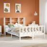 Bookcase Bed without Mattress - White Solid Pine 160x200 cm