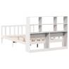 Bookcase Bed without Mattress - White Solid Pine 160x200 cm