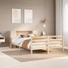  Bookcase Bed without Mattress 140x190 cm Solid Wood Pine Colour natural Size 140 x 190 cm 