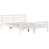 Bookcase Bed Without Mattress - White Solid Pine 140x190 cm