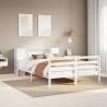  Bookcase Bed without Mattress White 120x200 cm Solid Wood Pine Colour white Size 120 x 200 cm 