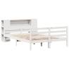 Bookcase Bed White 120x200 cm - Solid Pine Wood | HipoMarket