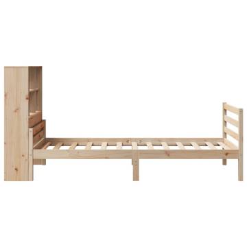 Bookcase Bed 75x190 cm | Solid Pine Wood Frame - Hipo Market