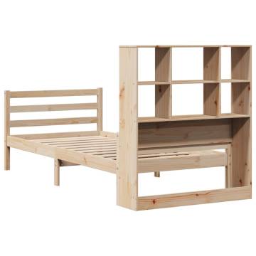 Bookcase Bed Without Mattress 90x190 cm - Solid Pinewood