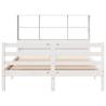 Bookcase Bed Double Solid Wood Pine - White 135x190 cm